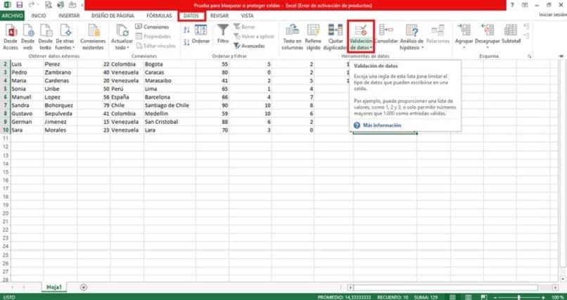 Proteger fórmulas en Excel y cómo evitar que se borren por error 3