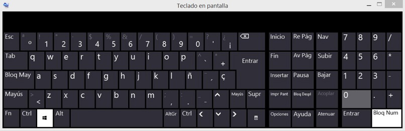 teclado en pantalla en Windows