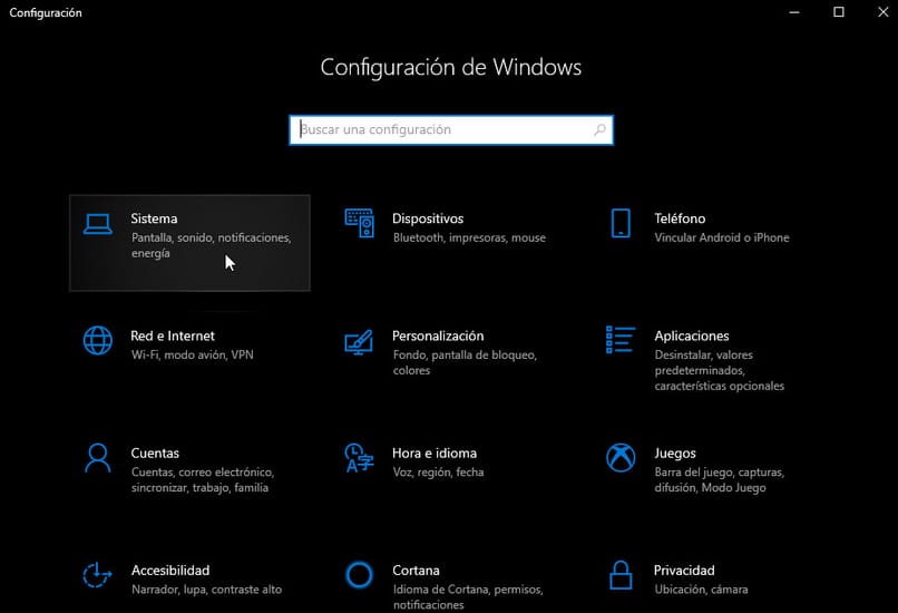 panel de configuracion de windows