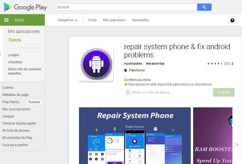 repair system en google play store